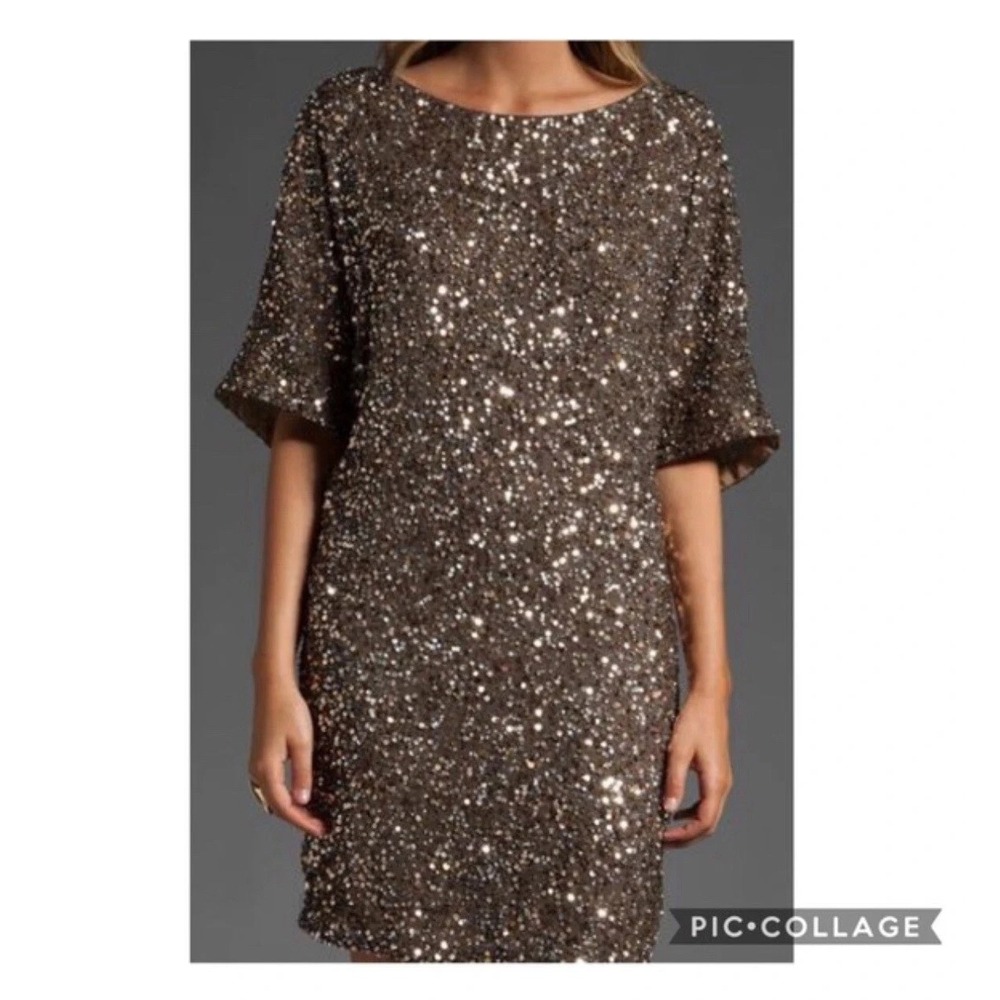 Vince Cluster Sequin Dress Sz M Party Cocktail Nightlife Classic Sparkly